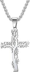 HARAHU Колие Tree Cross - Сребърна KP34110