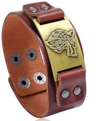 HARAHU Мъжка гривна BR-33185 - Wolf / Кафява KP33185