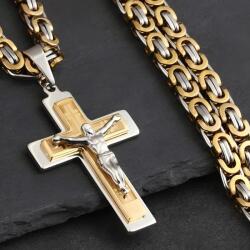 HARAHU Мъжко колие re-38900 - Златен / Сребърен / 60см / 2-ра категория kp38900