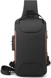 HARAHU Чанта за рамо с usb зареждане против кражба to-25611 - Черна / Кафява kp25611
