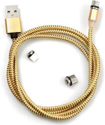 HARAHU Usb заряден кабел 3в1 с магнитни накрайници - Златна kp30705 (30705)