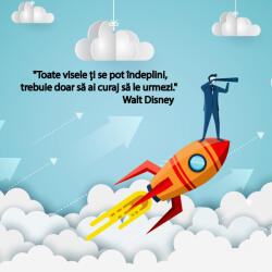 Eosette Sticker motivational scoli, Visele ti se pot implini, citat Disney - 125x125 cm