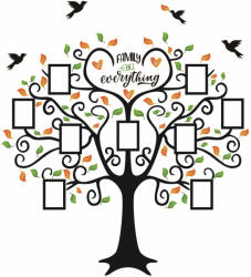 Eosette Sticker decorativ - Copac cu rame foto - Family is everything