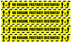 Eosette Stickere Podea - Preventie COVID - Pastrati Distanta - Set 5 BUC - 94x10 cm - eosette - 99,00 RON