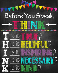 Eosette Stickere Decorative pentru Clasa - Before you speak, think - 60x90 cm