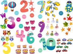 Eosette Sticker educativ, Numere si Grupe de Elemente, 2 planse de 60x90 cm