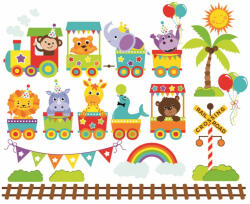 Eosette Stickere bebe - Trenulet cu animale - 130x50 cm