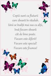 Eosette Sticker Mesaje Motivationale - Copiii sunt ca fluturii - 60x90 cm