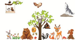 Eosette Sticker copii - Animale in padure - 230x140 cm