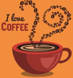 Eosette Autocolant perete - I love coffee - Fundal Portocaliu - eosette - 50,00 RON