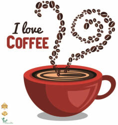 Eosette Autocolant perete - I love coffee - 60x60 cm