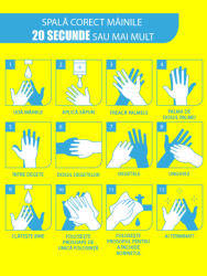 Eosette Stickere Preventie Coronavirus - Spalati Mainile Corect - 30x40 cm