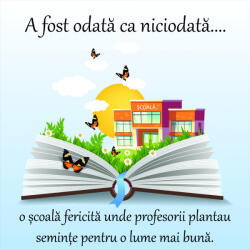 Eosette Sticker decorativ scoala, A fost odata o scoala fericita - 125x125 cm