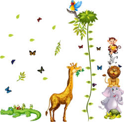 Eosette Sticker Grafic de crestere cu animale si fluturi - 250x170 cm