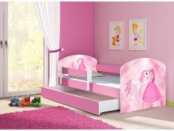 HomeSweet Pat copii cu sertar si saltea Poney Princess si protectie anticadere