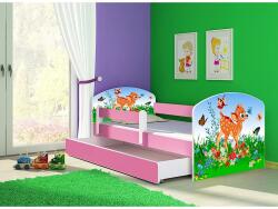 HomeSweet Pat copii cu sertar si saltea Bambi si protectie anticadere