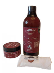 woodworker Set finisare-ceruire mobilier lemn masiv, Mix’N Match Pure Tung Oil & Cutting Board Wax, 500ml/100ml, laveta bumbac, food-safe, non toxic, tocatoare, woodworker (Ctw-Tu-L-01/05)