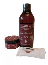 woodworker Set finisare-ceruire mobilier lemn masiv, Mix’N Match Pure Breed Oil & Cutting Board Wax, 500ml/100ml, laveta bumbac, food-safe, non toxic, tocatoare, woodworker (Ctw-Br-L-01/05)