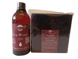 woodworker Kit intretinere mobilier lemn masiv, Prep’N Shine-Pure Breed Oil & Hand Pad’s Hard Abrasive negru, 500 ml, food-safe, non toxic, woodworker (Br-Hp-N-05)