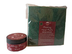 woodworker Kit intretinere mobilier lemn masiv, Prep’N Shine-Cutting Board Wax & Hand Pad’s Medium Abrasive, verde, 100 ml, (CtW-Hp-V-100)