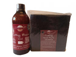 woodworker Kit intretinere mobilier lemn masiv, Prep’N Shine-Cutting Board Oil & Hand Pad’s Hard Abrasive, negru, 500 ml, tocatoare, food-safe, non toxic, woodworker (CtO-Hp-N-05)