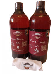 woodworker Pachet intretinere lemn masiv, Dual Pack, Pure Breed Oil, Pure Tung Oil, laveta bumbac, food-safe, 1000ml/1000ml, woodworker (Dual Br-Tu-L-1)