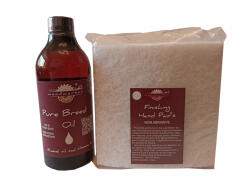 woodworker Kit intretinere mobilier lemn masiv, Prep’N Shine-Pure Breed Oil & Hand Pad’s Non Abraziv alb, 500 ml, food-safe, non toxic, woodworker (Br-Hp-A-05)