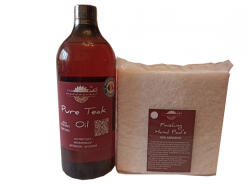 woodworker Kit intretinere mobilier lemn masiv, Prep’N Shine-Pure Teak Oil & Hand Pad’s Non Abrasive, alb, 1000 ml, interior, exterior, woodworker (Te-Hp-A-01)