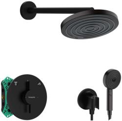 Hansgrohe - Set de duș cu baterie încastrată, cu corp, diametru 26 cm, 3 jeturi, negru mat SANI21HHH400 (SANI21HHH400)