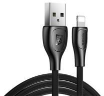 REMAX LESU PRO adatkábel (USB - lightning, 2.1A, gyorstöltő, 100cm, törésgátló) FEKETE (150891)