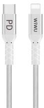WIWU adatkábel (Type-C - lightning, PD gyorstöltő, 100cm) VILÁGOSSZÜRKE