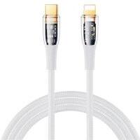 REMAX EXPLORE adatkábel (Type-C - lightning, 20W, gyorstöltő, 120cm, cipőfűző) FEHÉR