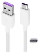 Huawei AP71 adatkábel (USB - Type-C, 5A, gyorstöltő, 100cm) FEHÉR (77795)