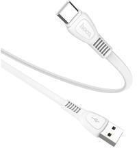 hoco. X40 adatkábel (USB - Type-C, 100cm, törésgátló, lapos kábel) FEHÉR