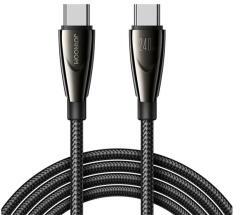 JOYROOM PIONEER adatkábel (Type-C - Type-C, 240W, 120cm, gyorstöltő, cipőfüző) FEKETE