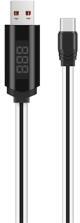 hoco. U29 adatkábel (USB - Type-C, gyorstöltő, 100cm, törésgátló, LED kijelző) FEHÉR (79379)