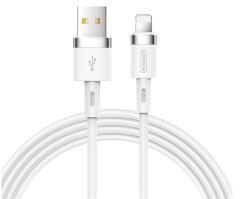 JOYROOM adatkábel (USB - lightning, 2.4A, gyorstöltő, 120cm, törésgátló) FEHÉR