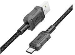 hoco. X94 adatkábel (USB - Type-C, 3A, gyorstöltő, 100cm, törésgátló) FEKETE