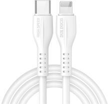 Dux Ducis K-V adatkábel (Type-C - lightning, 20W, 2.4A, PD gyorstöltő, 100cm) FEHÉR