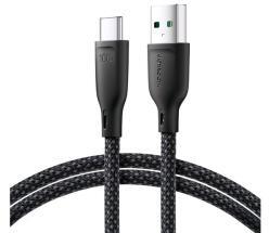 JOYROOM adatkábel (USB - Type-C, 100W, gyorstöltő, 100cm, cipőfüző) FEKETE