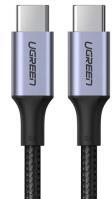UGREEN adatkábel (Type-C - Type-C, 5A, PD gyorstöltő, 100W, 200cm, cipőfűző) FEKETE