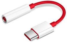 OnePlus audió adapter kábel (3.5mm jack aljzat - Type-C) PIROS (21721)