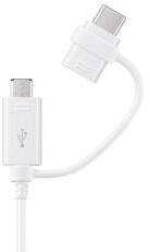 Samsung adatkábel USB - microUSB/Type-C (Type-C csak töltés, 150cm) FEHÉR