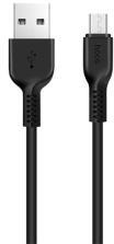 hoco. X20 adatkábel (USB - microUSB, törésgátló, gyorstöltő, 100cm) FEKETE (79382)
