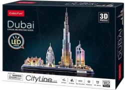 CubicFun 182 db-os 3D puzzle LED világítással - City Line - Dubai (L523) (L523)
