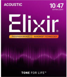 Elixir NANOWEB 16002 akusztikus, Foszfor-bronz gitárhúr készlet