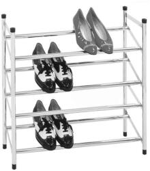 TEMPO KONDELA 4-soros állítható cipőpolc, króm, DITA (6064)