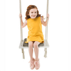 TEMPO KONDELA Gyerek hinta, fehér/szürke, SVING (262394)