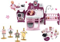 Smoby Căsuță pentru păpușă Baby Nurse Doll's Play Center Smoby și hăinuțe pentru o păpușă de 32 cm, 1 buc. gratuit (SM220349-17) Papusa