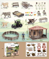 Mamido Fermă mare cu animale, căsuță și tractor Figurina